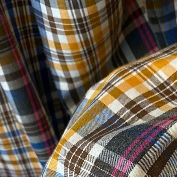 Peter Millar 100% Cotton Plaid Fall Tone Button Down - Picture 8 of 8